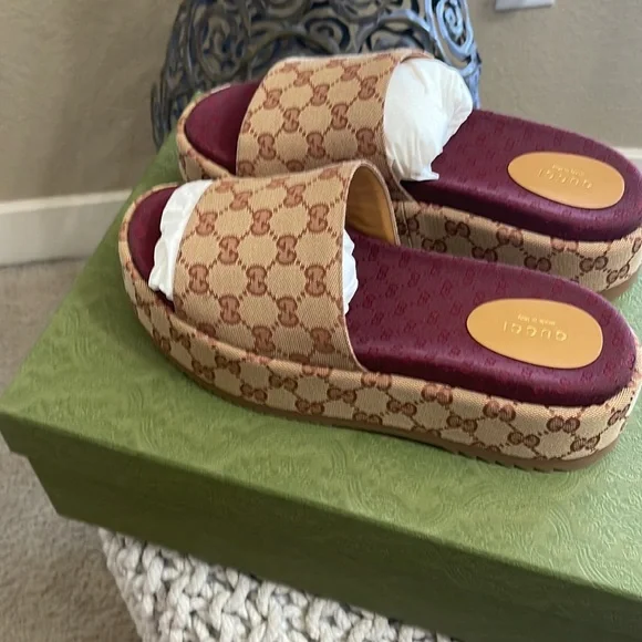 Gucci Supreme Angelina Platform Sandals Size 42 - Picture 7 of 8